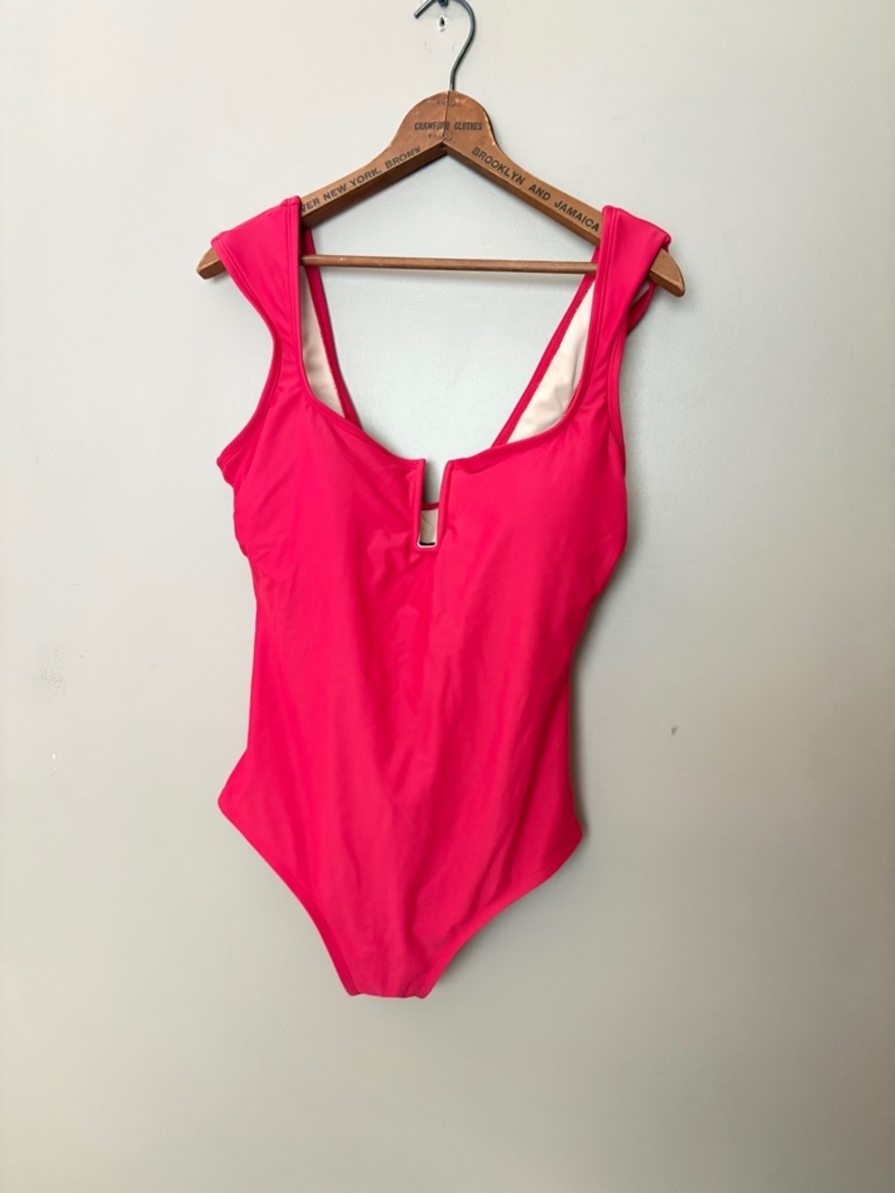 KONA SOL coral red one piece swimsuit tummy control cap sleeves beach resort